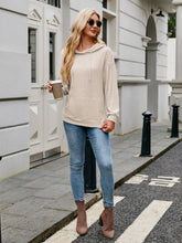 Load image into Gallery viewer, Ribbed Drawstring Long Sleeve Hoodie