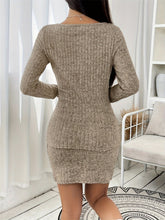 Load image into Gallery viewer, Square Neck Button Up Long Sleeve Top and Skirt Set
