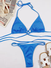 Load image into Gallery viewer, Halter Neck Crisscross Ribbed Bikini Set