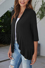 Load image into Gallery viewer, Open Front Three-Quarter Sleeve Cardigan