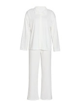 Load image into Gallery viewer, Collared Neck Long Sleeve Top and Drawstring Pants Set