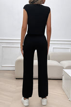 Load image into Gallery viewer, Ribbed Round Neck Top and Pants Set