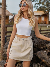 Load image into Gallery viewer, Adjustable Waist Denim Skirt with Pockets