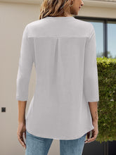 Load image into Gallery viewer, Notched Three-Quarter Sleeve T-Shirt