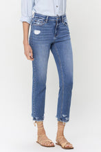 Load image into Gallery viewer, Lovervet High Rise Raw Hem Straight Jeans
