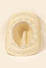 Load image into Gallery viewer, Fame Straw Weave Rope Ribbon Cowboy Hat