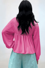 Load image into Gallery viewer, Corded Johnny Collar Long Sleeve Babydoll Blouse