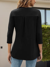 Load image into Gallery viewer, Notched Three-Quarter Sleeve T-Shirt