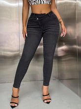 Load image into Gallery viewer, Asymmetric Waist Jeans with Pockets