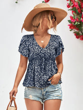 Load image into Gallery viewer, Floral Petal Sleeve Babydoll Top