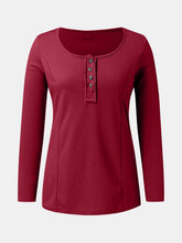 Load image into Gallery viewer, Full Size Scoop Neck Long Sleeve T-Shirt