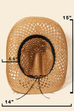 Load image into Gallery viewer, Fame Straw Weave Rope Ribbon Cowboy Hat