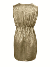 Load image into Gallery viewer, Ruched Surplice Sleeveless Mini Dress