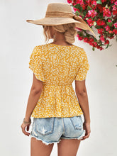 Load image into Gallery viewer, Floral Petal Sleeve Babydoll Top
