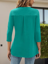 Load image into Gallery viewer, Notched Three-Quarter Sleeve T-Shirt