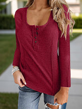 Load image into Gallery viewer, Full Size Scoop Neck Long Sleeve T-Shirt