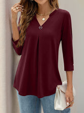 Load image into Gallery viewer, Notched Three-Quarter Sleeve T-Shirt