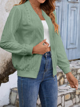 Load image into Gallery viewer, Eyelet Baseball Collar Zip Up Jacket