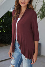 Load image into Gallery viewer, Open Front Three-Quarter Sleeve Cardigan