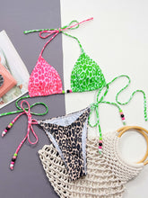 Load image into Gallery viewer, Leopard Tied Halter Neck Bikini Set