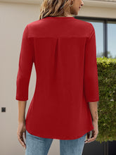 Load image into Gallery viewer, Notched Three-Quarter Sleeve T-Shirt