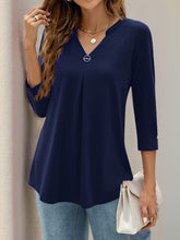 Load image into Gallery viewer, Notched Three-Quarter Sleeve T-Shirt