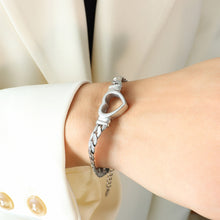 Load image into Gallery viewer, Titanium Steel Cutout Heart Bracelet