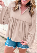 Load image into Gallery viewer, Corded Johnny Collar Long Sleeve Babydoll Blouse