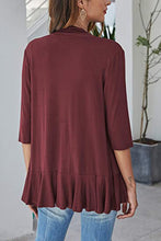 Load image into Gallery viewer, Open Front Three-Quarter Sleeve Cardigan