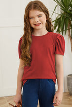 Load image into Gallery viewer, Round Neck Puff Sleeve T-Shirt
