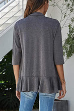 Load image into Gallery viewer, Open Front Three-Quarter Sleeve Cardigan
