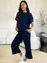 Load image into Gallery viewer, Double Take Full Size Texture Short Sleeve Top and Pants Set