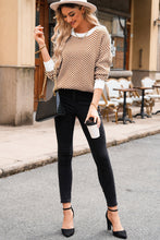 Load image into Gallery viewer, Striped Round Neck Long Sleeve Sweater
