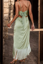 Load image into Gallery viewer, Fringe High-Low Square Neck Cami Dress