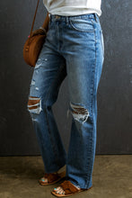 Load image into Gallery viewer, Distressed Raw Hem Jeans with Pockets