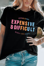 Load image into Gallery viewer, Slogan Graphic Cuffed Sleeve Tee