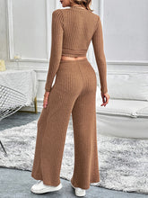 Load image into Gallery viewer, Perfee Surplice Long Sleeve Top and Pants Set