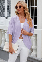 Load image into Gallery viewer, Eyelet Open Front Half Sleeve Cardigan