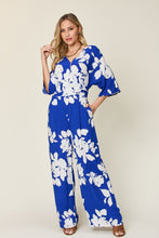 Load image into Gallery viewer, Double Take Full Size Printed Tie Back Wide Leg Jumpsuit