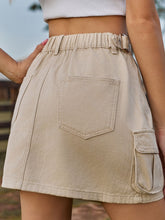 Load image into Gallery viewer, Adjustable Waist Denim Skirt with Pockets