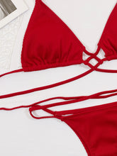 Load image into Gallery viewer, Halter Neck Crisscross Ribbed Bikini Set