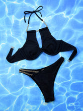 Load image into Gallery viewer, Halter Neck Chain Detail Two-Piece Bikini Set