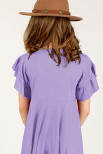 Load image into Gallery viewer, Round Neck Petal Sleeve Dress