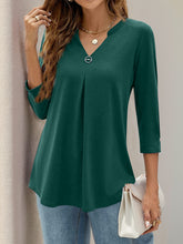 Load image into Gallery viewer, Notched Three-Quarter Sleeve T-Shirt