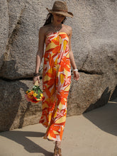 Load image into Gallery viewer, Tied Printed Tube Wide Leg Jumpsuit
