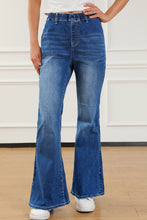 Load image into Gallery viewer, Elastic Waist Bootcut Jeans with Pockets