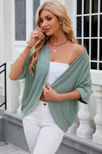 Load image into Gallery viewer, Eyelet Open Front Half Sleeve Cardigan