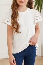 Load image into Gallery viewer, Round Neck Flutter Sleeve T-Shirt