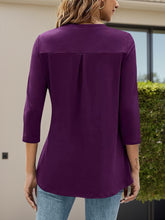 Load image into Gallery viewer, Notched Three-Quarter Sleeve T-Shirt