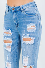 Load image into Gallery viewer, American Bazi High Waist Destroyed Straight Jeans